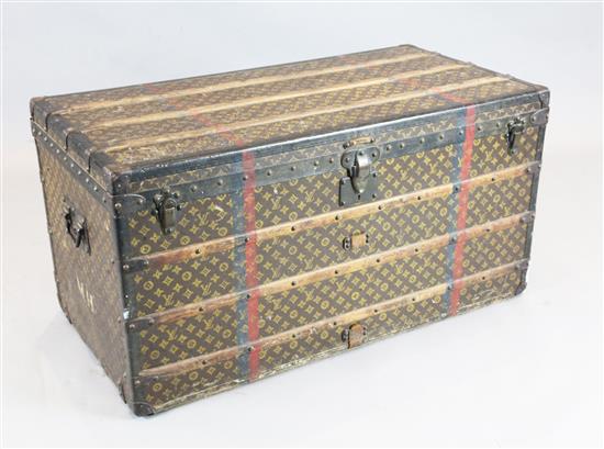 A Louis Vuitton travelling trunk, W.43.5in. D.22.5in. H.22in.